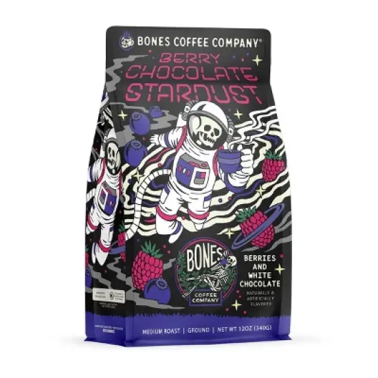 Bones Coffee Company Berry Chocolate Stardust 12 oz (Ground) image {6}