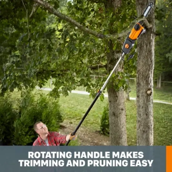 WG309 Worx 10" 2 in 1 Electric Chainsaw and Pole Saw Attachment with Auto-Tension, Rotating Handle and Safety Chain Brake image {5}