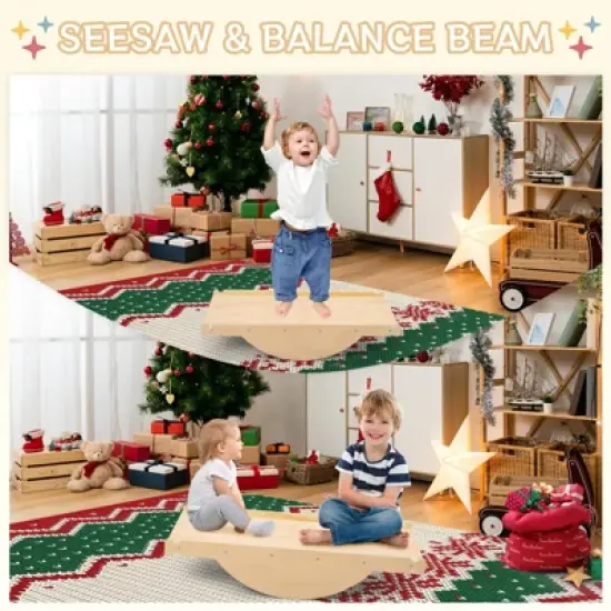 Foldable Toddler Wooden Climbing Toys, 9 In 1 Triangle Set with Arch, Triangle, Pinball Game and Seesaw for Toddlers and Kids image {7}