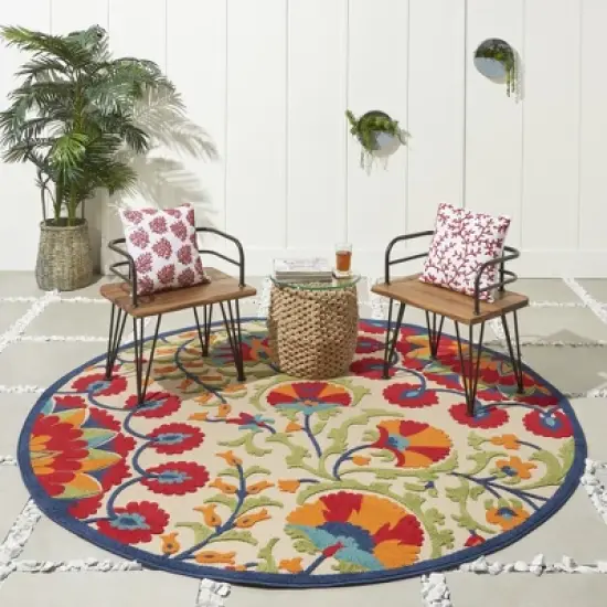 Nourison Aloha Transitional Floral Outdoor Rug image {8}