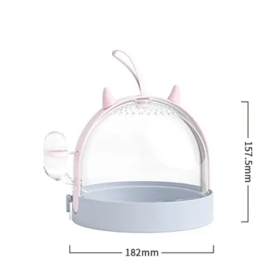 Portable transparent hamster cage with silicone handle, 180 degree horizontal rotation travel carrier image {4}