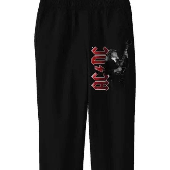 ACDC Black and White Angus Young Youth Black Sweatpants image {1}