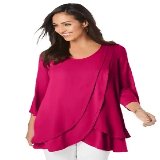 Jessica London Women&rsquo;s Plus Size Double Layer Tunic image {6}