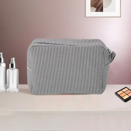 Unique Bargains Large Striped Pattern Makeup Bag 1Pc image {4}