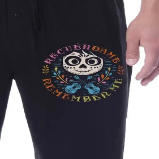 Disney Mens' Coco Movie Remember Me Sleep Pajama Pants Loungewear Black image {2}