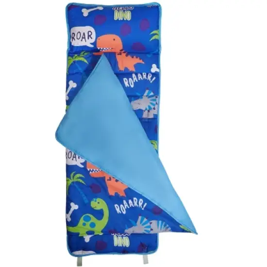Everyday Kids Roarin' Dinos Nap Mat with Removable Pillow &ndash; Soft, Roll-Up Sleeping Bag with Handle for Ages 3&ndash;6 &ndash; Ideal for Preschool & Travel image {3}