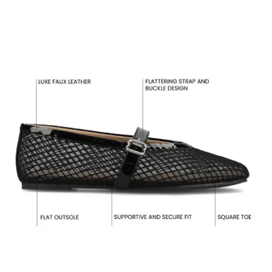 Journee Women's Casha Mesh Dress Flats image {7}