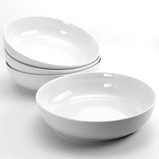 Gibson Home 4 Piece Extra Wide 8.5 in. Stoneware Dinner and Serving Bowls in White image {1}