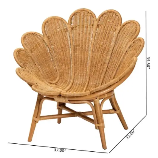 bali & pari Blossom Rattan Accent Flower Chair Honey image {9}