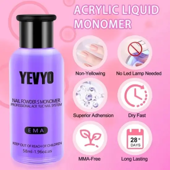 YEVYO Acrylic Nail Kit Nail Kit for Beginners with Everything, 24 Colors of Glitter Powder and Sequins image {4}