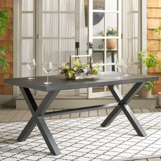 Core Dining Table - Indoor/Outdoor - PAT4053 - Grey - Safavieh image {1}