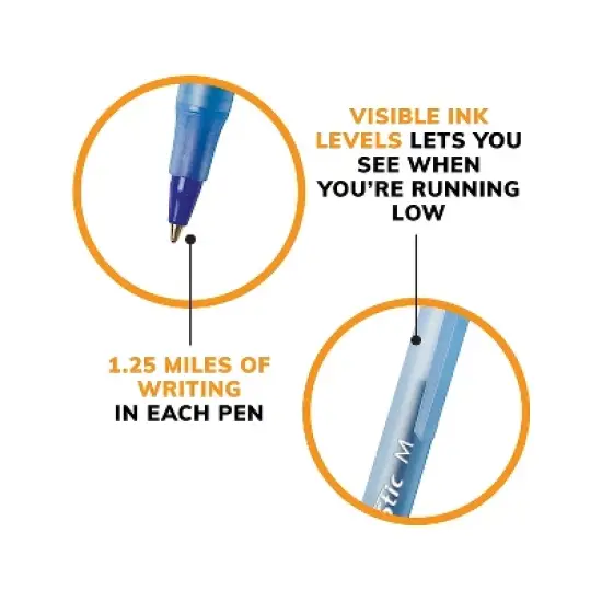 BIC Round Stic Xtra Life Ballpoint Pen Medium Point Blue Ink 500/Pack (GSM500E-BLU) image {3}