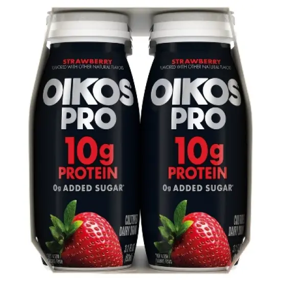 Oikos Pro Strawberry Cultured Dairy Drink - 3.1 fl oz/6ct image {12}