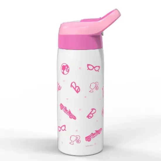Zak Designs 19 fl oz Stainless Steel Vacuum Insulated Riverside Barbie Water Bottle: Kids & Toddler Pink Drinkware image {3}