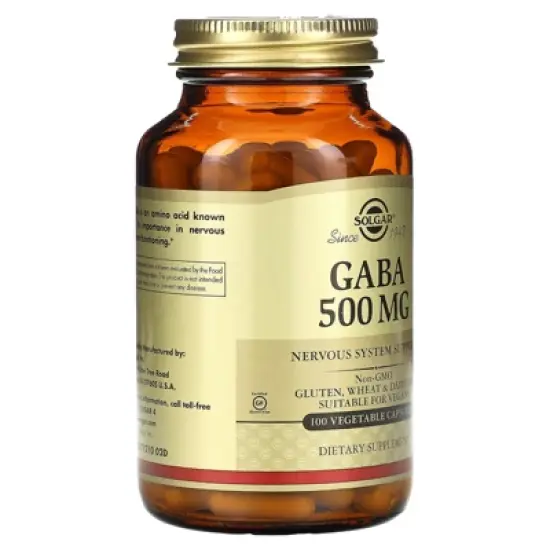 Solgar GABA, 500 mg, 100 Vegetable Capsules image {3}