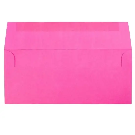 JAM Paper #10 Business Envelopes 4 1/8" x 9 1/2" Ultra Fuchsia Pink 100/Pack (15847d) image {1}