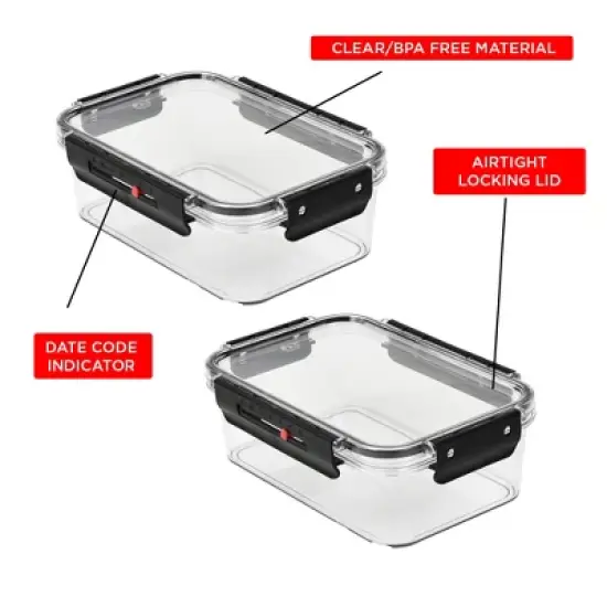 SharpChef Airtight Food Storage Container with Easy locking lids, Date Indicator, Leakproof,BPA-Free (0.45L) image {2}
