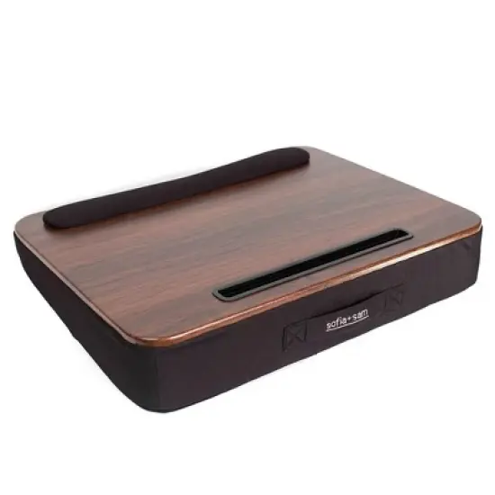 Sofia + Sam All Purpose Memory Foam Lap Desk - Wood Top - Black image {5}