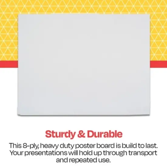 School Smart Poster Boards, 22 x 28 Inches, 8-Ply Thickness, White, Pack of 25 image {5}