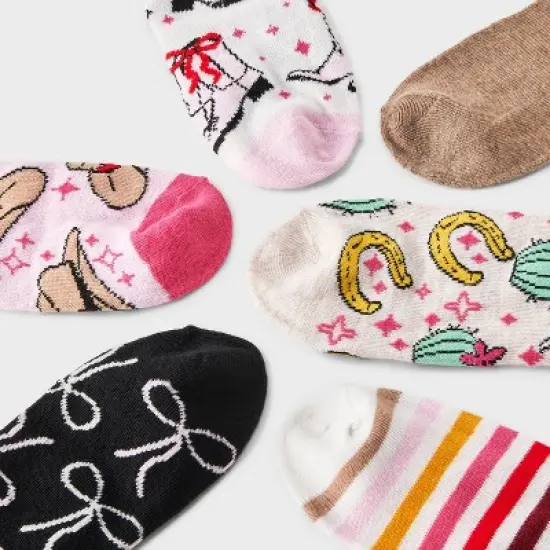 Women's Western Bows 6pk Low Cut Socks - Assorted Colors 4-10 image {2}