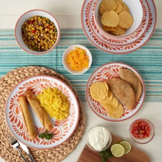 Infuse 12pc Melamine Dinnerware Set Orange image {1}