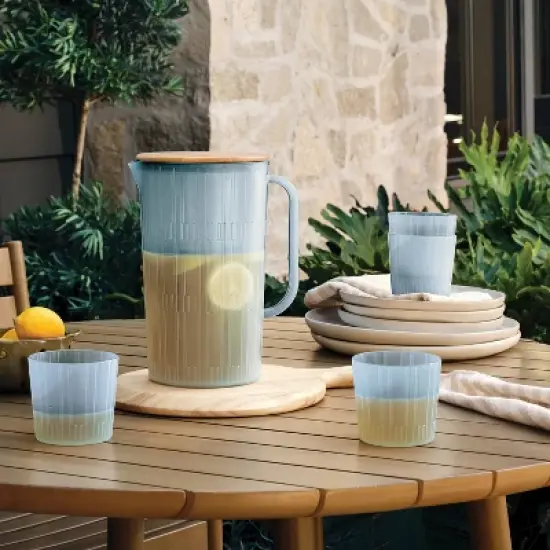3L Acrylic Beverage Pitcher and Cup Set Blue - Hearth & Hand&trade; with Magnolia image {5}
