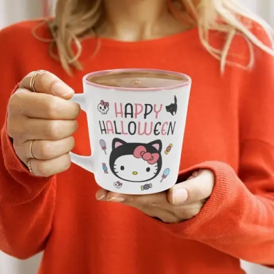 Silver Buffalo Sanrio Hello Kitty "Happy Halloween" Ceramic Latte Mug | Holds 17 Ounces image {4}
