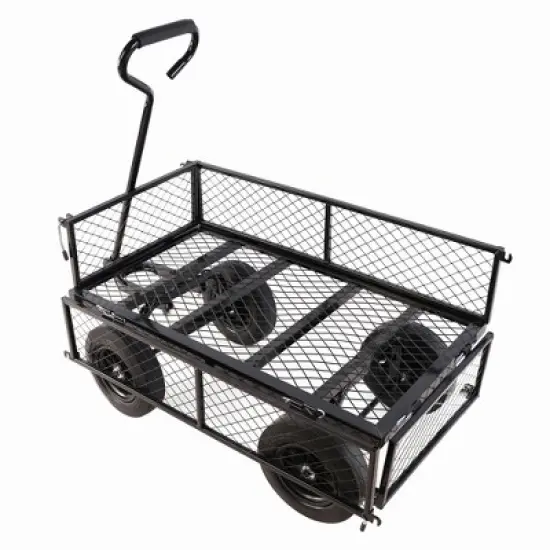 JANSNO Multi-Functional Garden Cart with Spacious Bed, Solid Tires for Gardening/Farming/Yard/Home Tasks image {4}