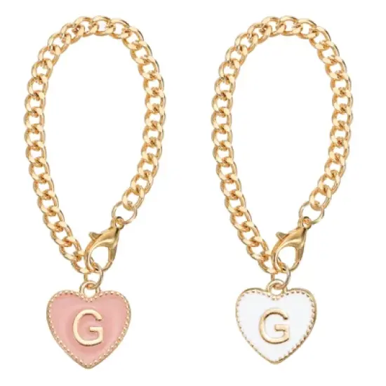 Unique Bargains Letter Heart Shape Identification Accessories Pink & White 2 Pcs image {10}