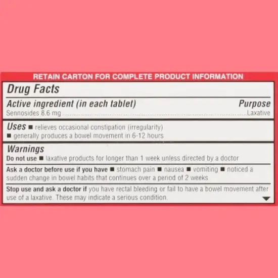 Leader Tablets 8.6 mg Regular Strength Senna 100 Tablets image {1}