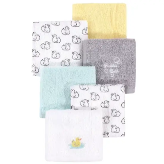 Luvable Friends Baby Unisex Super Soft Cotton Washcloths, Duck, One Size image {1}