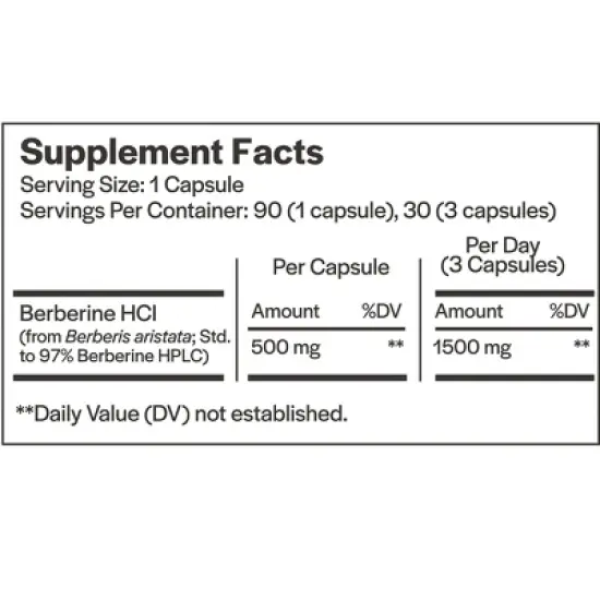 Wholesome Story Berberine Weight Loss Supplement, Metabolic Vitamins Capsules, 90ct image {4}