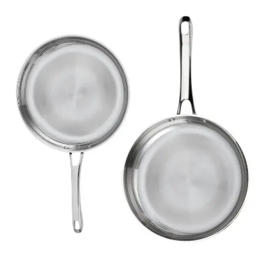 Cuisinart Classic 10" & 12" Stainless Steel 2pk Skillet Set Silver image {2}