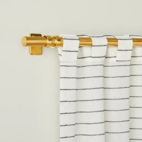 Blanket Stitch Curtain Panel Dark Gray/Cream - Hearth & Hand&trade; with Magnolia image {5}