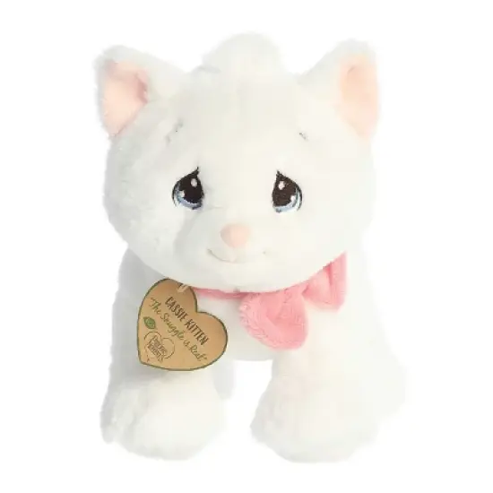 Aurora Small Cassie Kitten Precious Moments Inspirational Stuffed Animal White 9" image {1}