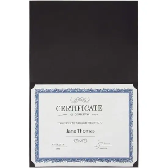 Sustainable Greetings 12 Pack Award Certificate Holder, Folder & Cover for Letter Size Documents, Files & Graduation Diploma, Black image {2}