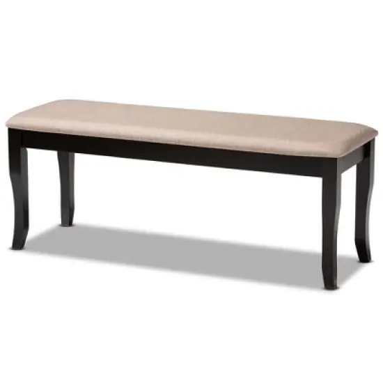 Cornelie Fabric Upholstered Wood Dining Bench - Baxton Studio image {7}