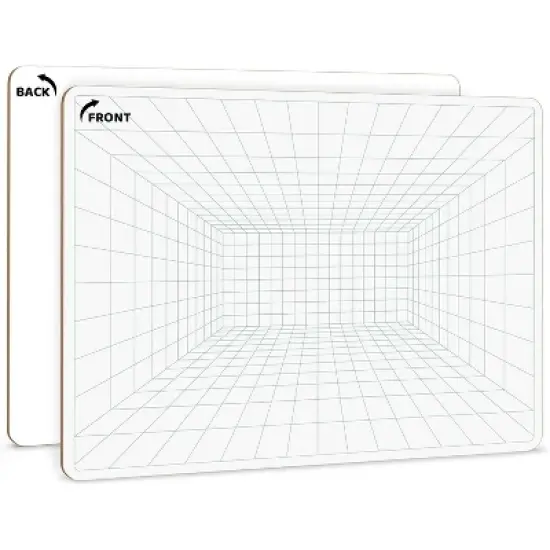 SCRIBBLEDO 1-Point Perspective 11"x14" Dry Erase Board &ndash; Reusable Drawing Whiteboard for Art Geometry Classroom & Student Practice image {7}