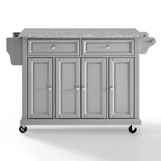 Solid Granite Top Kitchen Cart/Island Vintage Gray - Crosley image {1}