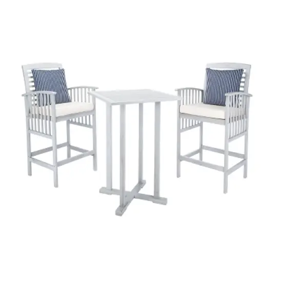 Pate 3pc Bistro Set - Gray/Beige/Navy - Safavieh image {6}