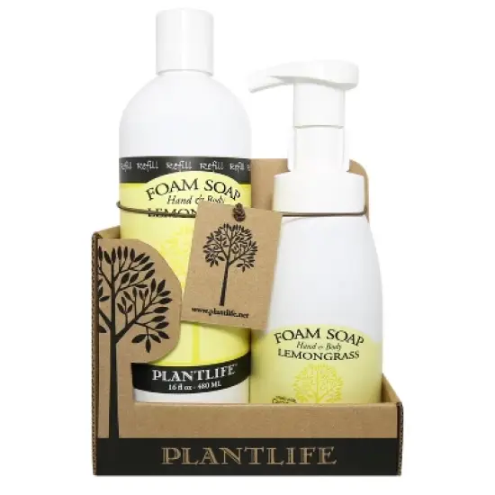 Plantlife Lemongrass Foam Soap Value Set &ndash; Gentle, Moisturizing, Plant-Based for All Skin Types &ndash; Hand & Body Wash &ndash; 8.5-16oz image {4}