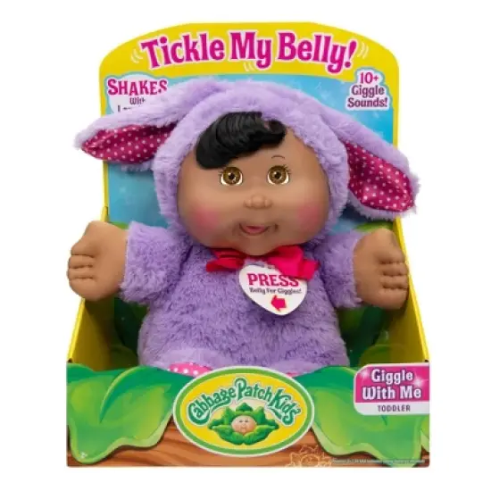 Cabbage Patch Kids Giggle With Me Purple Bunny Baby Doll with Brown Eyes image {1}