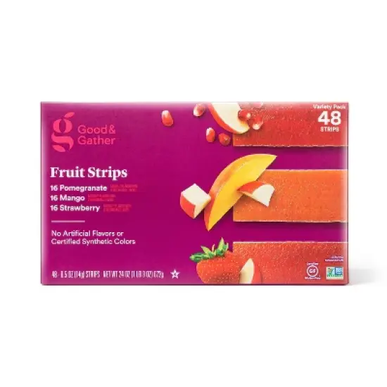 Pomegranate, Mango and Strawberry Fruit Strips Variety Pack - 24oz/48ct - Good & Gather&trade; image {4}