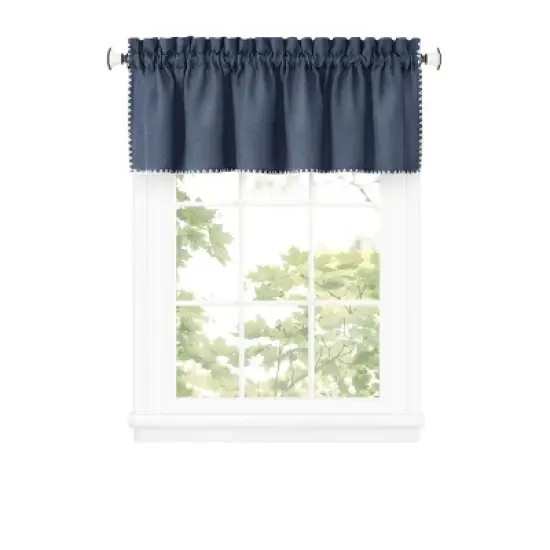Kate Aurora Coastal Hamptons Living Textured Rod Pocket  Window Valance image {4}