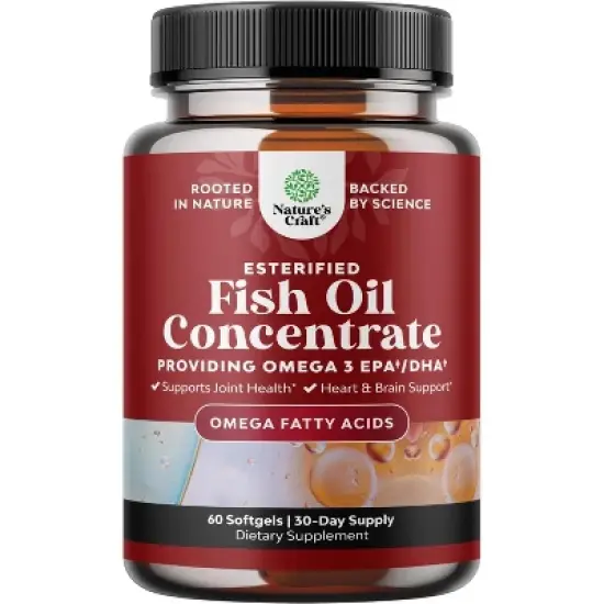 Omega 3 Fish Oil Supplement, EPA DHA Fish Oil Omega 3 Supplement with Immune Booster Brain Vitamins, 2000mg Fish Oil, Nature's Craft, 60ct Softgels image {9}