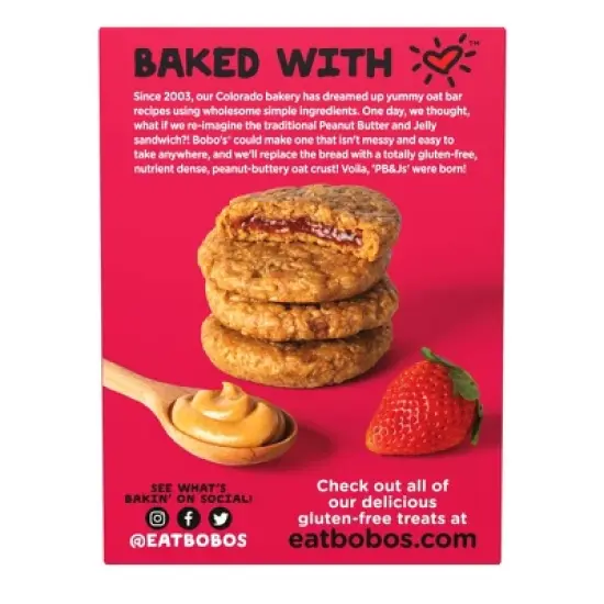 Bobo's PB&Js Strawberry Oat Bars - 8.4oz/4ct image {3}