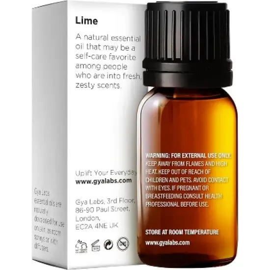 Gya Labs Lime Essential Oil for Skin - 0.34 Fl Oz -Lime Oil for Diffuser, Hair & Candle Making Scent image {1}
