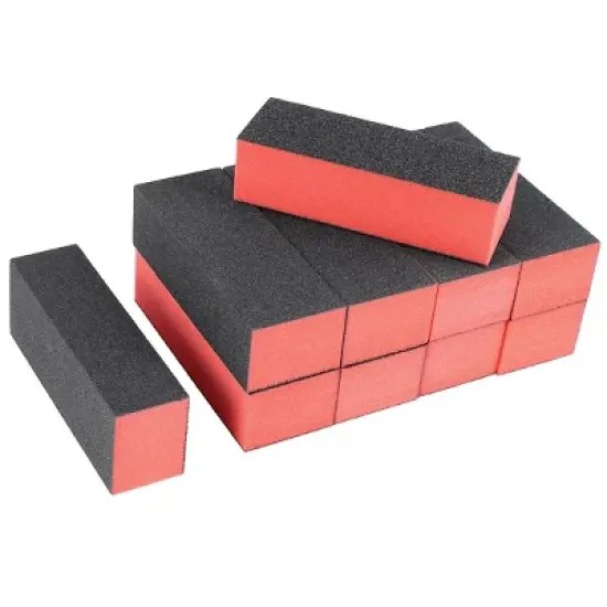 Unique Bargains Sponge Nail Finishing Buffer Buffing Block Manicure File Polishing Smooth Tool Black Red 10 Pcs image {4}