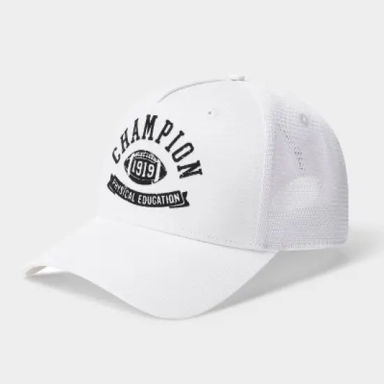 Champion Adult Phys Ed Twill Trucker Hat - White image {3}
