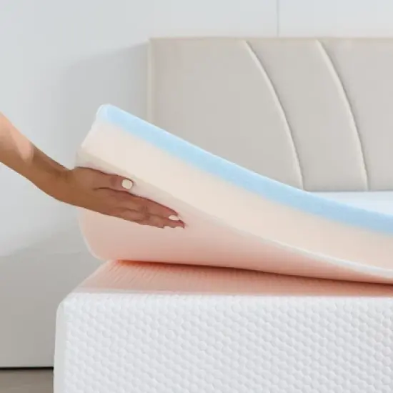 Twolike 2 Inches Medium Feeling Memory Foam Mattress  Topper Infused Gel for Cool & Comfort Sleep, Fit for All Sleep Position image {3}